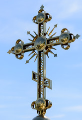 Fototapeta na wymiar Golden Orthodox Christian cross