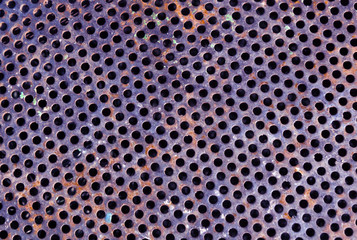 Color metal grid floor pattern.