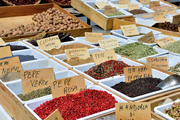 various spices, market of Ortigia, Syracuse