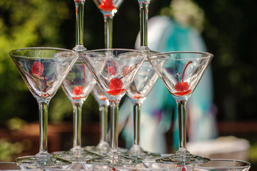 pyramid of glasses