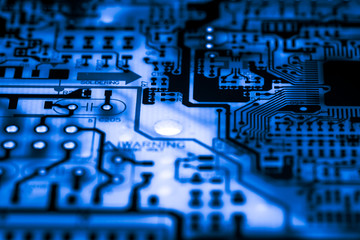 Abstract,close up of Electronic Circuits in Technology on Mainboard computer background 
(logic...