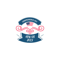 Fourth of July, United Stated independence day - Handmade template. Isolated vector object logo is a badge for your design