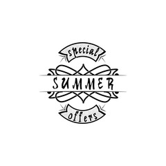 Summer - Handmade template. Isolated vector object logo is a badge for your design
