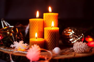 burning xmas candles