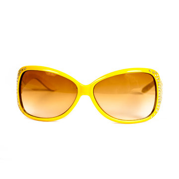 modern sunglasses on white background