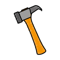 hammer icon over white background. repair tool concept. vector illustration