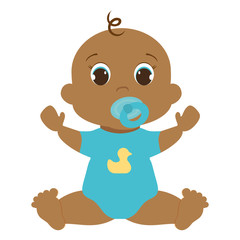 cute baby boy icon over white background. vector illustration