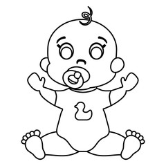 cute baby boy icon over white background. vector illustration