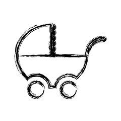 baby carriage icon over white background. vector illustration