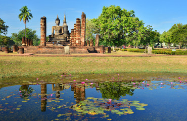 Buddha Statue at Wat Mahathat in Sukhothai Historical Park,Thailand