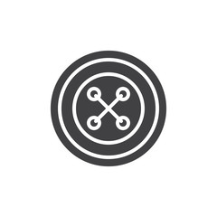 Four hole sewing button icon vector, filled flat sign, solid pictogram isolated on white. Symbol, logo illustration. Pixel perfect