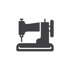 Sewing machine icon vector, filled flat sign, solid pictogram isolated on white. Symbol, logo illustration. Pixel perfect