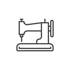 Sewing machine line icon, outline vector sign, linear style pictogram isolated on white. Symbol, logo illustration. Editable stroke. Pixel perfect