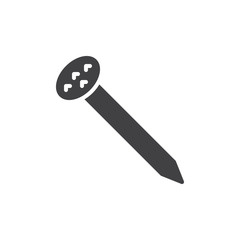 Nail icon vector, filled flat sign, solid pictogram isolated on white. Symbol, logo illustration. Pixel perfect
