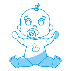 cute baby boy icon over white background. vector illustration