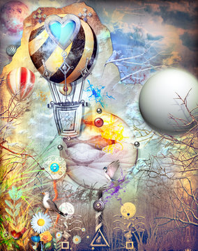 Fairytales montgolfier in the eden garden
