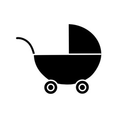 baby carriage icon over white background. vector illustration