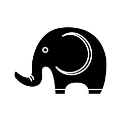 cute elephant icon over white background. vector illustration