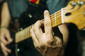 Man playing electric guitar