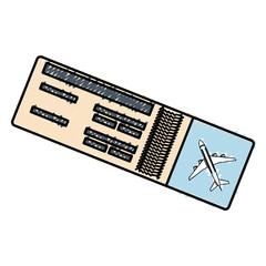 airplane ticket icon over white background. vector illustration