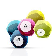 Shiny hexagons with infographics options