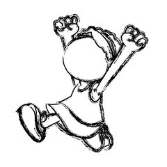 little girl child no face image vector illustration