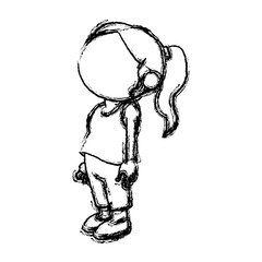 little girl child no face image vector illustration