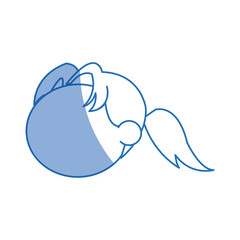 drawing head girl no face hair style vector illustration