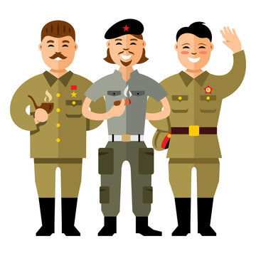 Vector Communist Group. Flat style colorful Cartoon illustration.
