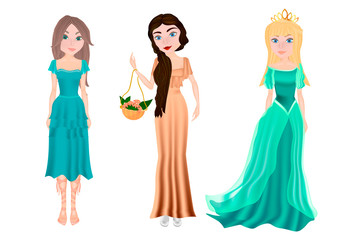 Illustration of beautiful princess go to the ball. High-quality and detailed drawing