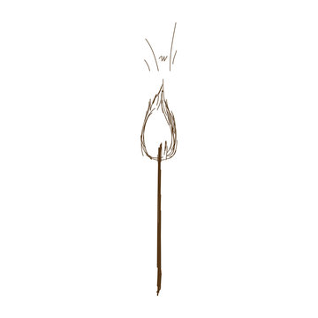 recommend clip art: matchstick on fire. flame stick object vector illustration.