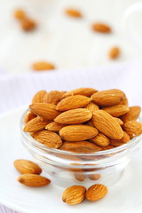 Almond nuts on the table