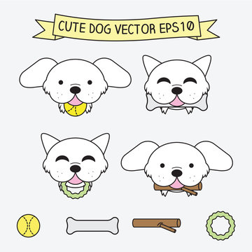 Cute Dog Vector Illustration EPS 10 Icon flat logo symbols