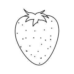 cartoon strawberry ingredient fruit icon vector illustration