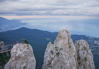 Naklejka premium Ai-Petri rocks. Crimean mountains.