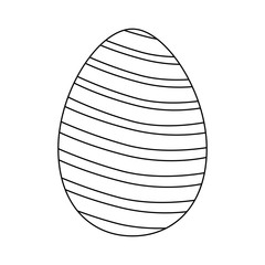 striped easter egg icon over white background. vector illustration