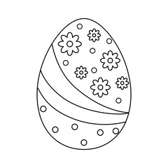 striped easter egg icon over white background. vector illustration