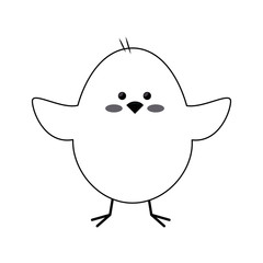 cute chicken icon over white background. vector illustration