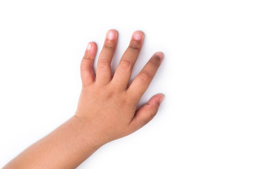 Child hand, isolated on a white background