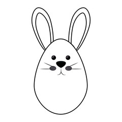 cute easter bunny face icon over white background. vector illustration