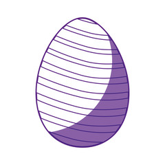 striped easter egg icon over white background. vector illustration