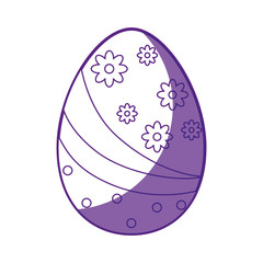 striped easter egg icon over white background. vector illustration