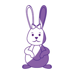 cute easter rabbit icon over white background. vector illustration