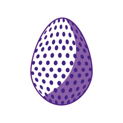 easter egg with circle shapes icon over white background. vector illustration