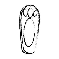 cute rabbit foot icon over white background. vector illustration