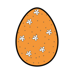 colorful easter egg icon over white background. vector illustration
