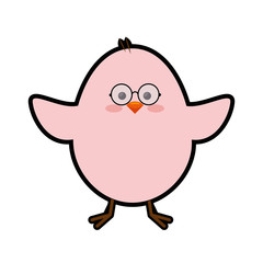 cute chicken icon over white background. colorful design. vector illustration