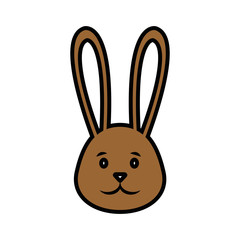 cute bunny icon over white background. happy easter concept. colorful design. vector illustration