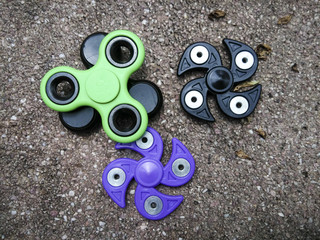 Group of fidget spinner stress relieving toy