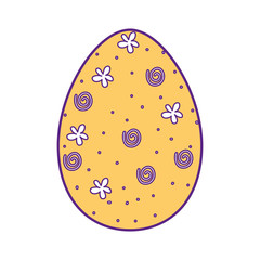 colorful easter egg icon over white background. vector illustration